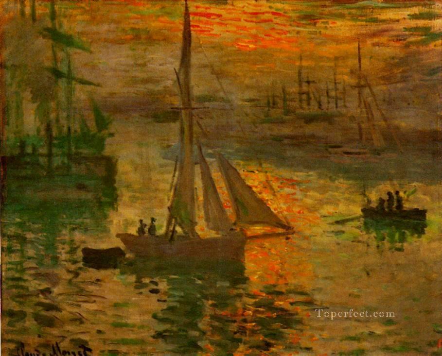 日の出 別名「海景」 クロード・モネ油絵